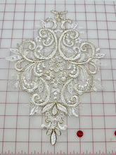 Applique - Gold Corded Lace Ivory 13-inch Dyeable!
